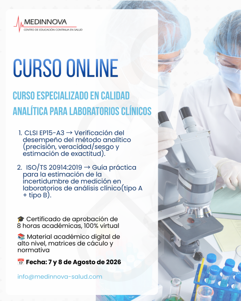Curso Especializado en Aseguramiento de la Calidad Analítica en Laboratorios Clínicos
